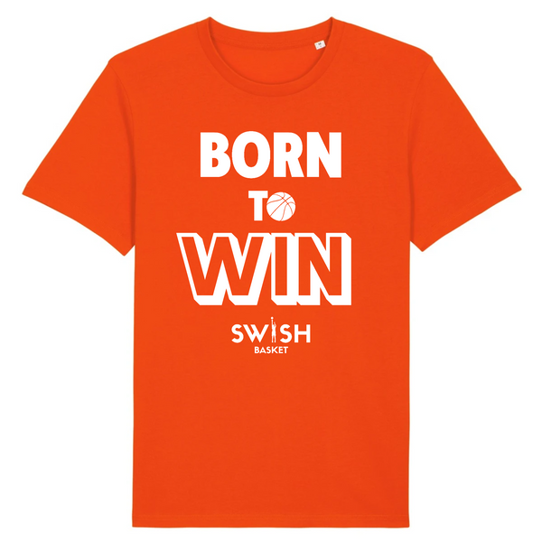Teeshirt Homme Orange Blanc - 100% Coton BIO🌱 - Born to Win