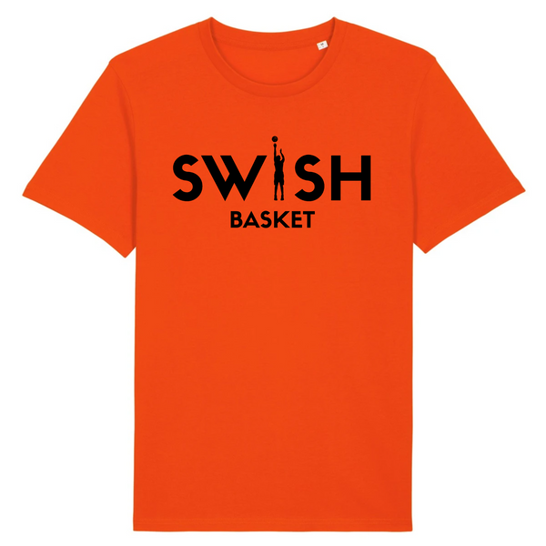 Tshirt Homme Orange Noir - 100% Coton BIO🌱 - Swish Basket