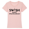 Teeshirt Femme Rose Noir - 100% Coton BIO🌱 - Team Swish Basket