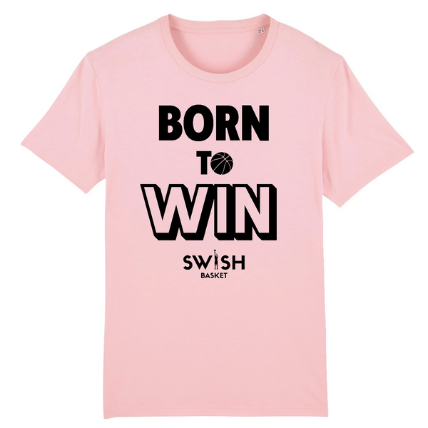 Teeshirt Homme Rose Noir - 100% Coton BIO🌱 - Born to Win