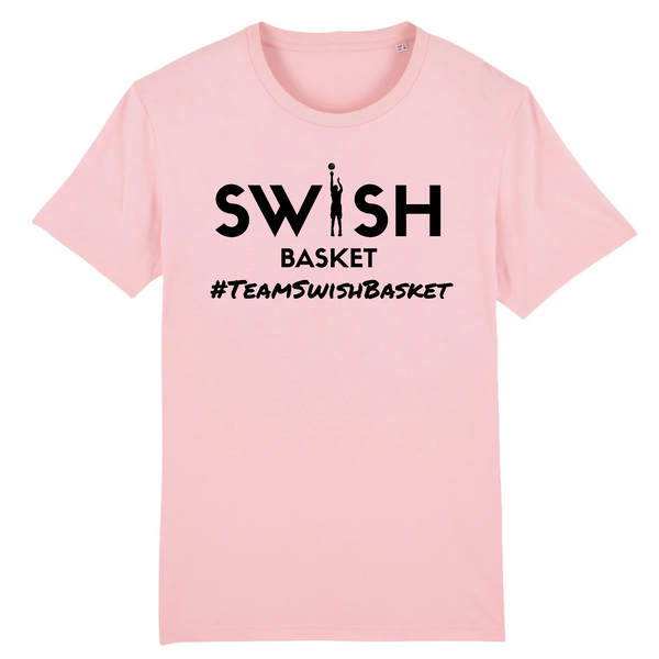 T-Shirt Homme Rose Noir - 100% Coton BIO🌱 - Team Swish Basket