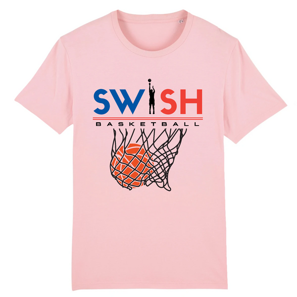 T-Shirt Homme Rose Bleu Noir Rouge - 100% Coton BIO🌱 - Swish Basketball France