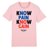 Tee Shirt Homme Rose Bleu Noir Rouge - 100% Coton BIO🌱 - Know Pain Know Gain