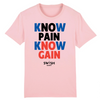 Tee shirt Homme Rose Bleu Noir Rouge - 100% Coton BIO🌱 - Know Pain Know Gain