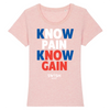Teeshirt Femme Rose Bleu Blanc Rouge - 100% Coton BIO🌱 - Know Pain Know Gain