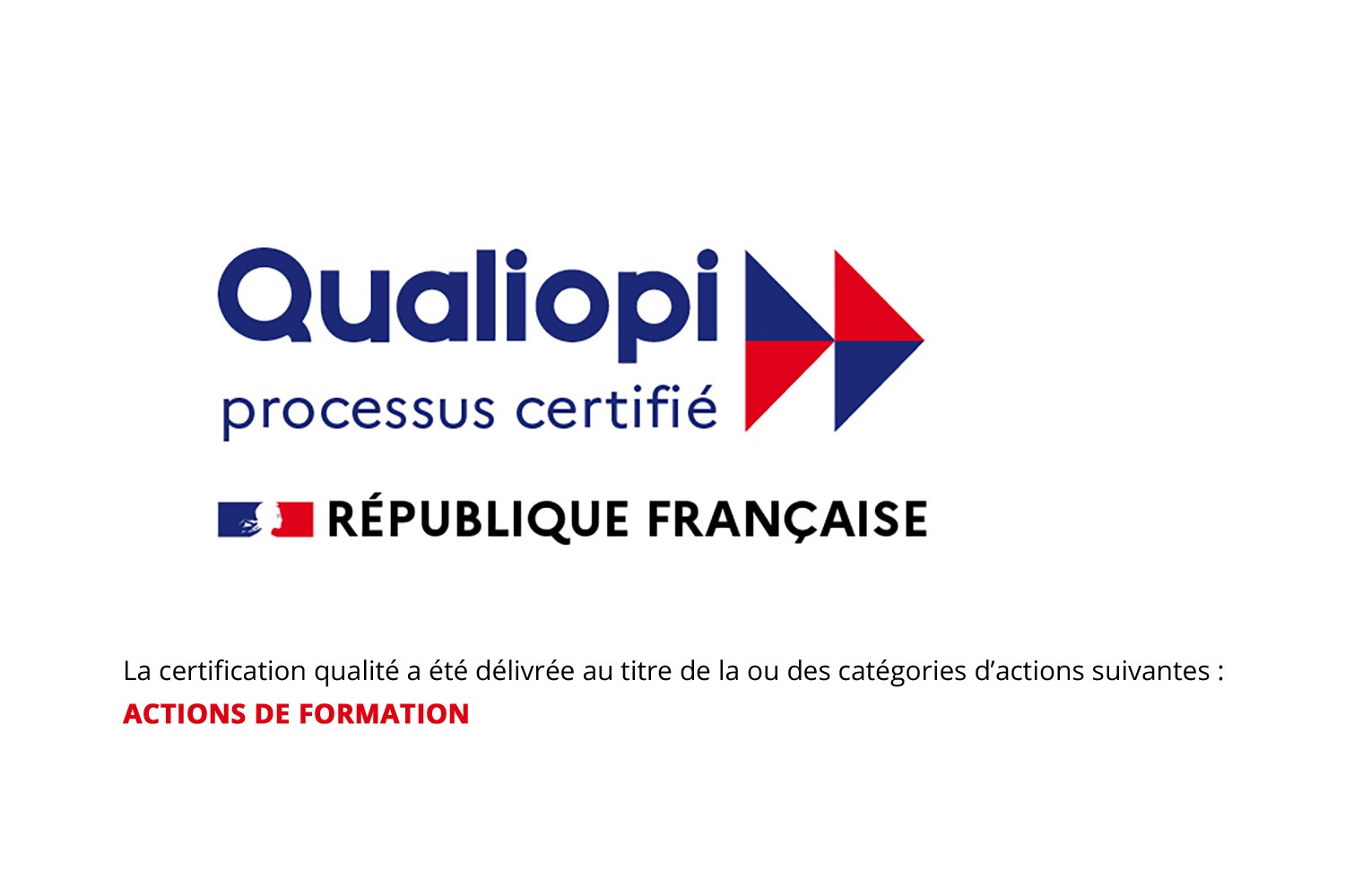 Logo officiel Qualiopi — certification qualité organisme de formation professionnelle